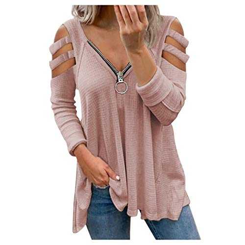 Gkojhj Shirt Women's Sexy Tops Half Zip Casual Loose Undershirt Baggy Comfortable Long Sleeve Shirt Women's Fashionable Pure Colour Simple Autumn Casual T-Shirt Tops