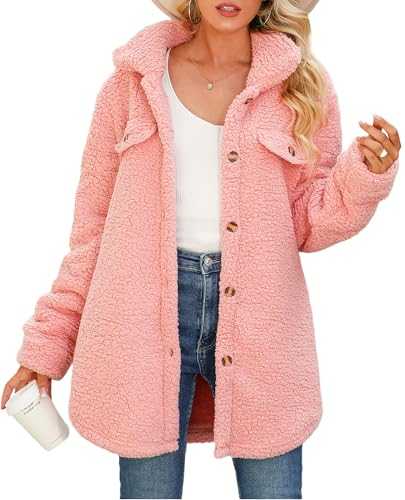 Maeau - Womens Fleece Hooded Jacket Coat Coat Winter Warm Fleece Jacket Long Sleeve Striped Hooded Double Plush Overcoat Cardigan