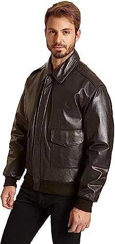 Excelled Leather Men's Leather Flight Jacket皮质飞行夹克가죽 비행 재킷皮革飛行夾克chaqueta Cuero Vuelojaqueta De Couroמעיל עור לטיסהleder-flugjacke