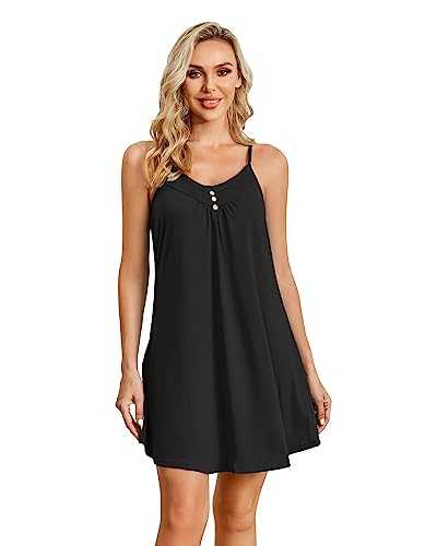 Closhion Womens Summer Dress Sleeveless Strap Dresses Casual A Line Mini Dress