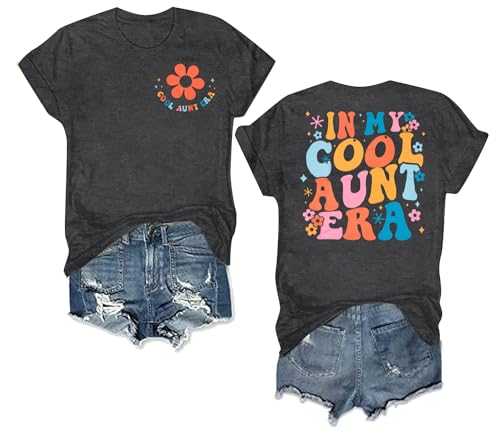 Cool Aunt Shirt Auntie Shirts: in My Cool Aunt Era T Shirt Best Auntie Era Tee Funny Aunt Gifts Clothes Tops