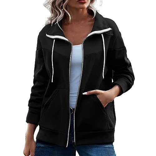 Cocila Women's Fleece Jacket Women's Autumn And Winter New Casual Long Sleeve Plush Solid Coat Womens Winter Jackets W Hood Plus Size Hooded Jacket Velvet Jackets Women Uk