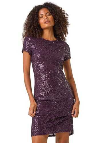 Roman Originals Women Sequin Dress - Ladies Velvet Shift Bodycon Glitter Embellished Ombre Sparkly Christmas Xmas New Years Eve NYE