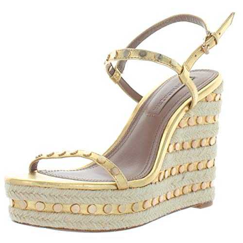 BCBGMAXAZRIA Women's Paige Wedge Sandal Heeled, Gold, 6.5 UK