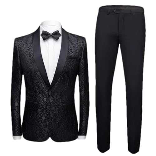 2 Piece Suit Set Coat Pants Groom Wedding Dress Party Slim Fit Lapel Blazer Jacket Men's Trousers