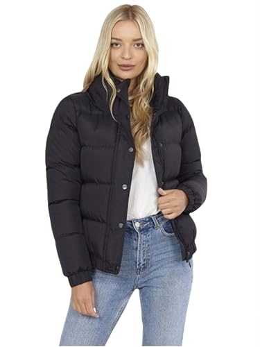 kraftd Women's Jacket Padded Quilted Large Collar Zip Up Jackets With 2 Welt Pockets | Winter Jackets | Short Coat | Puffer Jacket