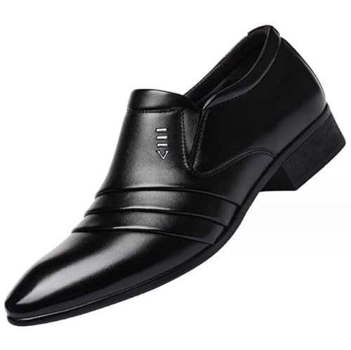 Men's Loafers Leather Moccasins Pointed-toe Oxfords Black Shoes for Men Dress Loafers Casual Brogues Wedding Shoes