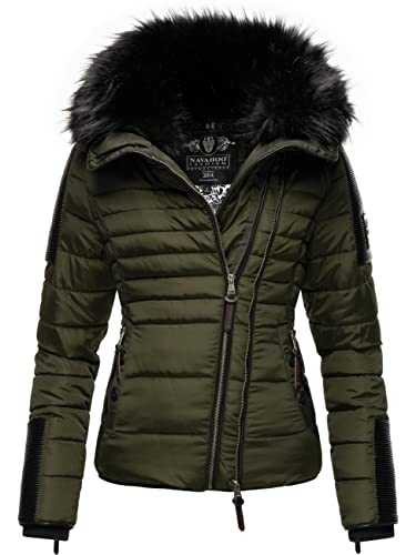 Navahoo Yuki2 Ladies’ Winter Jacket with Black Faux Fur Collar XS-XXL