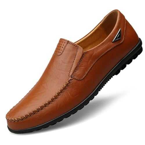 EVURU Italian Men Shoes Casual Summer Mens Loafers Genuine Leather Moccasins Hollow Out Breathable Slacip on Driving Shoes