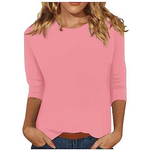 Women's Three Quarter Sleeve Tops Fashion Daily Versatile Casual O-Neck Printed Top Floral Tops UK, S-3XL