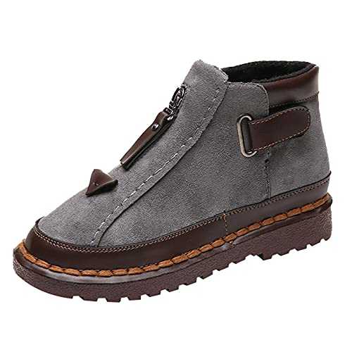 TEELONG Women Shoes Girls School Shoes Ladies Short Boots Round Toe Ankle Boots Slip On Casual Shoes Classic Flats Homecoming Shoes Autumn Winter Shoes