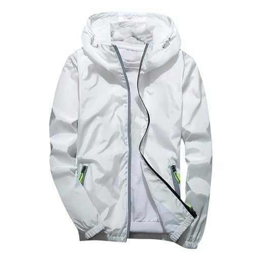 2025 Men's Casual Pure Colour Plus Size Hoodie Reflective Zip Outdoor Sports Coat Long Bomber Jacket Women