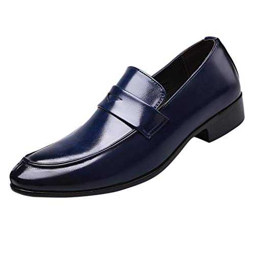 Mens Loafers Lacquer Leather Shoes Slip-On Low Heel Oxfords Shoes Classic Business Leather Shoes Fashion Solid Color Wedding Suit Casual Shoes Vintage Cosy Office Work Shoes for Men
