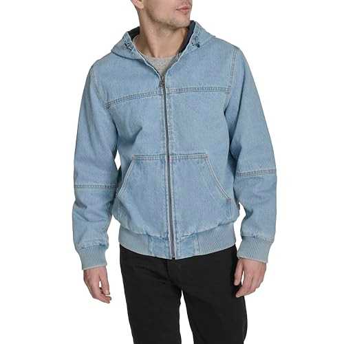 Levi's Men's Workwear Cotton Canvas Hoody Bomber Jacket (Regular & Big & Tall Sizes) Washed