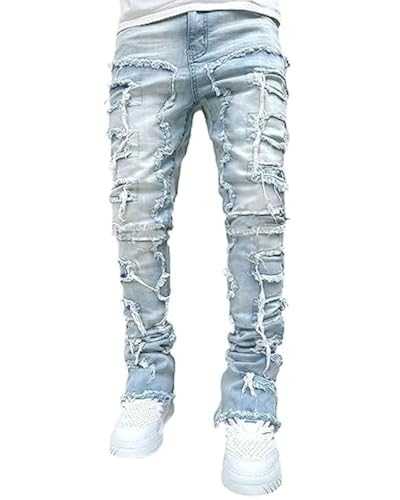 POOPMOOM Men's Ripped Jeans