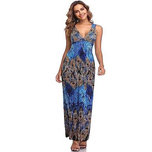 Yummy Bee Maxi Dress - Summer Dresses for Women Casual Sleeveless Boho Long - Plus Size