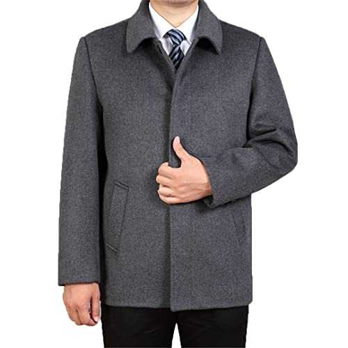 Ownwfeat Men's Wool Coat Wool Blend Jacket Men's Pea Coat Winter Wool Trench Coat