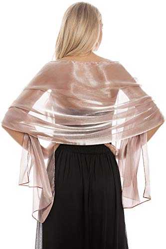 Central Chic Silky Pashmina Iridescent Wrap Stole Shawl For Weddings Bridal Bridesmaids Proms & Parties 24 Colours