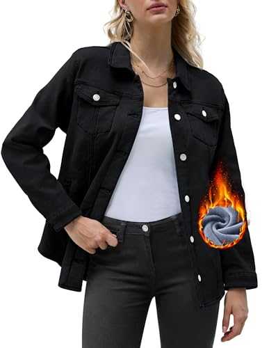 Yewfirm Sherpa Jacket Women Fleece Lined Denim Jacket Womens Jean Jacket Trendy Winter Coats