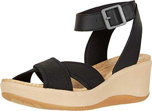 Clarks Women's Step Cali Coast Wedge Sandal, Black Canvas, 5.5 UK