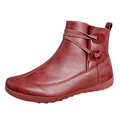 Pink Ankle Boots For Women Up Toe Splicing Zip Round Velvet Vintage Plus Women's Boots Shoes Short Women's Boots Fashion Boots Mid Ankle Boots For Women With Heel