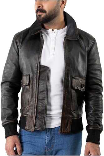 SHOP OF JACKETS LIMITED Real Leather Bomber Aviator Men's Jacket | With Detachable Artificial Fur Collar | Distressed Leather Jacket for Men