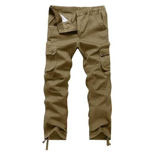Generisch Loose, casual, straight, plain outdoor jumpsuit trousers for men with pockets, hiking trousers, wide black suit trousers, men's sports trousers, men's short
