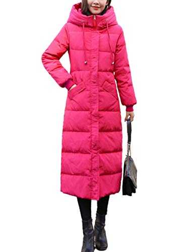 ebossy Women's Winter Hooded Down Parka Coat Thicken Padded Long Puffer Jacket