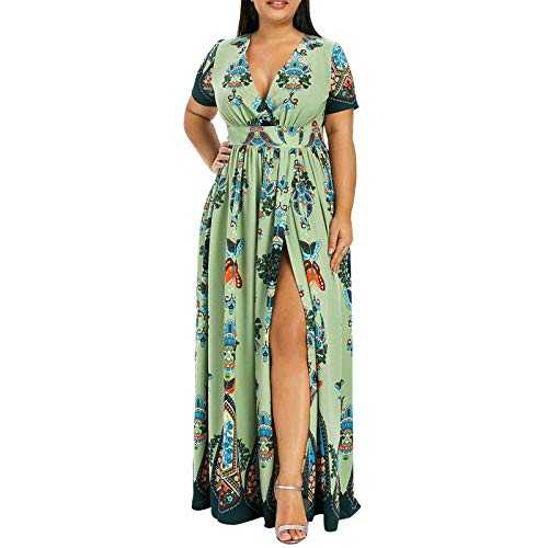 AMDOLE Dresses for Small Women Casual Dress V-Neck Printed Long Sleeve Fashion Short Plus Size Women Women's Dress Cotton Dress