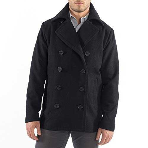 alpine swiss Mason Mens Wool Blend Classic Pea Coat Jacket