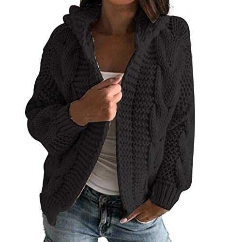 Teddy Bear Coats For Women Hoodies For Women Uk Women's Autumn And Winter Solid Color Threading Knitted Short Sweater Jacket Ladies Winter Coats With Hood Padded Jacket Womens