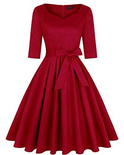 MINTLIMIT Women's 1950s Sweetheart Vintage Dresses Audrey Hepburn Style Party Dresses Casual