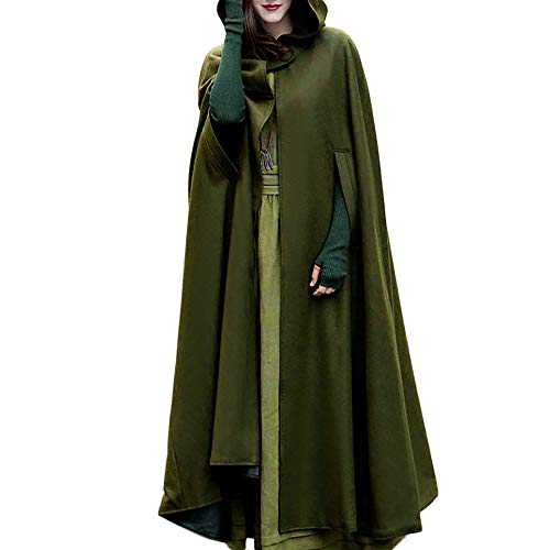 Women's Long Trench Coat Open Front Cardigan Jacket Cape Cloak Poncho Windbreaker Winter Parka Outwear With Hood Loose Shawl Clearance