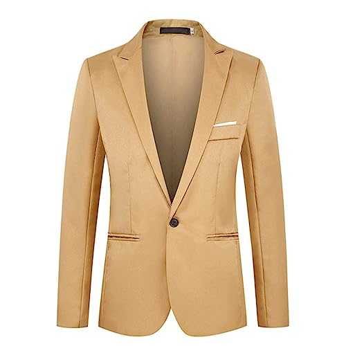 Men's Suits Slim Fit One Button Solid Tuxedo Business Suits Wedding Party Homecoming Blazers Solid Casual Simple Versatile Jacket Tops for Men