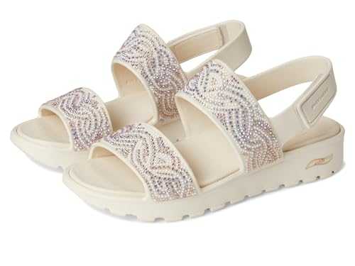 Women's Foamies Arch Fit Footsteps Double Band with Rhinestones Wedge Sandal
