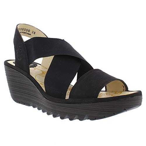 Fly London Women's Yaji888fly Open Toe Sandals, Black Black 000, 6 UK