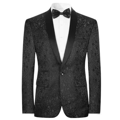 Allthemen Men's Luxury Casual Blazer Slim Fit Paisley Floral Jacquard Suit Jackets Stylish Coats Chic Jackets