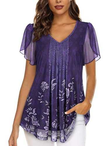 Syphiby Women Tops Short Sleeve Shirts