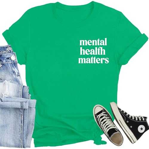 CQF Mental Health Awareness Shirt Women Mental Health Matters T-Shirts Kindness Inspirational Tee Tops