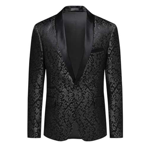 Allthemen Men's Luxury Casual Blazer Slim Fit Paisley Floral Jacquard Suit Jackets Stylish Coats Chic Jackets