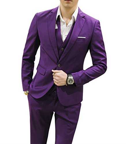 MOGU Mens Suits Slim Fit 3 Piece