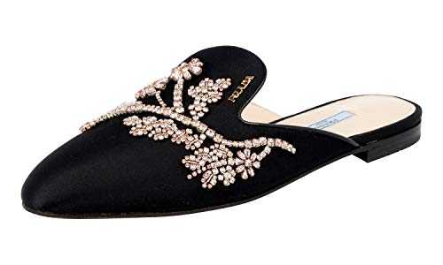 Prada Women's 1S667I U1L F0002 Black Satin Sandals UK 4.5 / EU 37.5