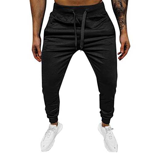 Sweatpants for Men UK, Men's Tracksuit Bottoms Slim Fit, Elasticated Waist Lace-Up Joggers Pants for Men, Gym Trousers Men, Stretchy Skinny Chinos, Comfort Fit Running Jogging Trousers