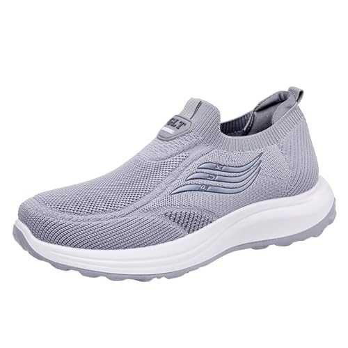 Women's Trainers Comfortable No Tie Lightweight Mesh Breathable Fitness Shoes Lightweight Wear Resistant