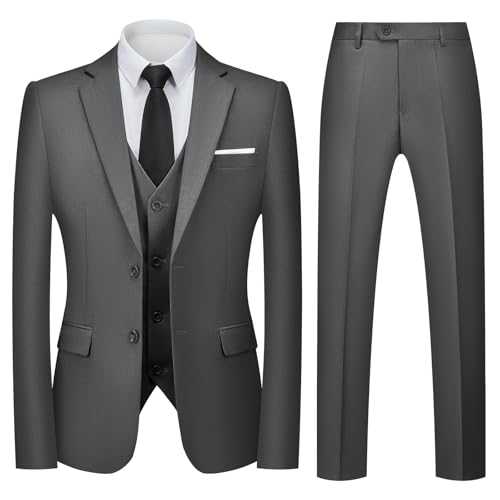 Men Suits 3 Piece Slim Fit Two Buttons Wedding Formal Tuxedo Blazer Jacket Waistcoat Pants