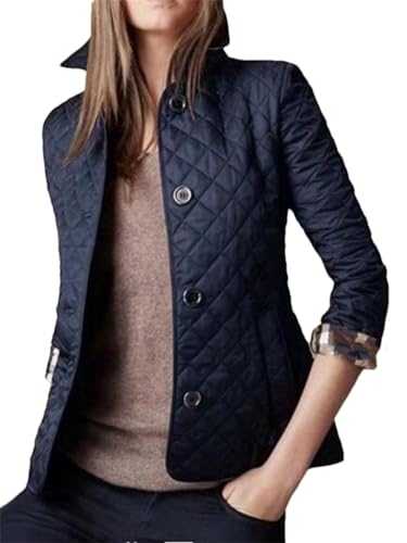 Coat Jacket Top Women's Lapel Autumn And Winter Classic Plaid Coat Single Breasted Clothing Cotton Full Sleeves