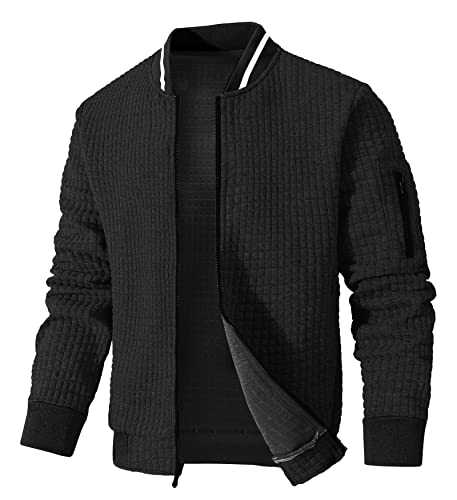 SAVKOOV Mens Lightweight Jacket Casual Bomber Jacket Varsity Coat