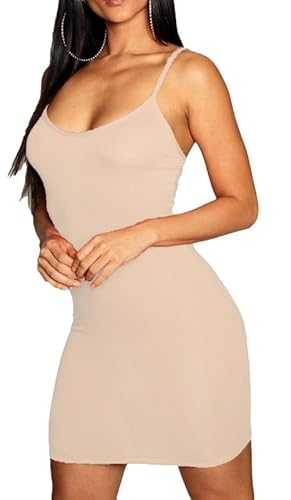Re Tech UK Womens Ladies Plain Cami Dress Strappy Bodycon Dress Tank Tops Women Sleeveless Camisole Mini Dress Vest Tops Women UK Party Dresses for Women UK Women's Slips