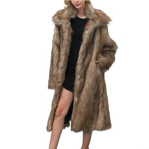 Oniissy Women's Long Suit Collar Overcoat - Winter Warm Faux Coat Jacket