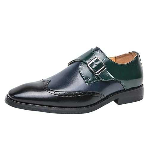 Dress Oxford Shoes for Men Slip On Brown Elegant Dress Shoes Men Comfortable Luxury Leather Shoes for Men Pointed-Toe Casual Business Men Formal Shoe